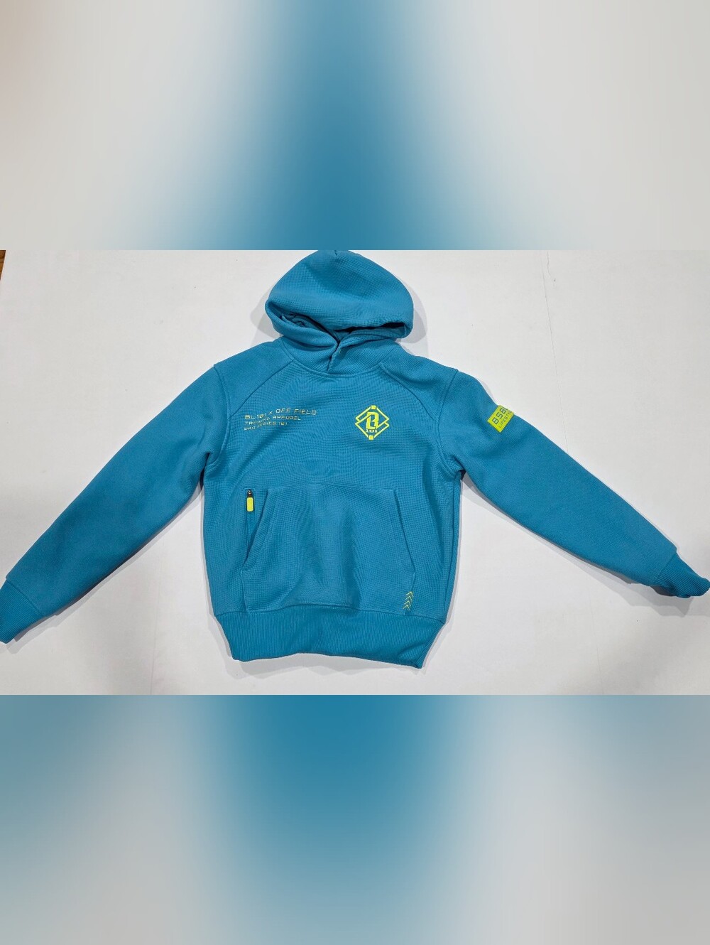 Kids Off-Field Waffle Performance Youth Hoodie Highlighter Blue YS